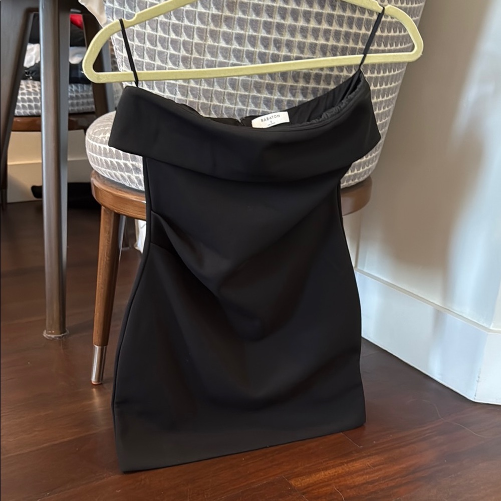 Aritzia Black Ruched Mini Pencil Dress